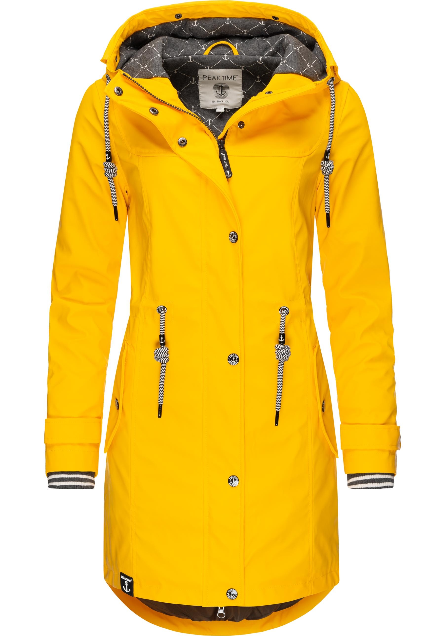 Regenjacke »L60042«, Damen Regenmantel für shoppen Kapuze, stylisch TIME taillierter PEAK mit