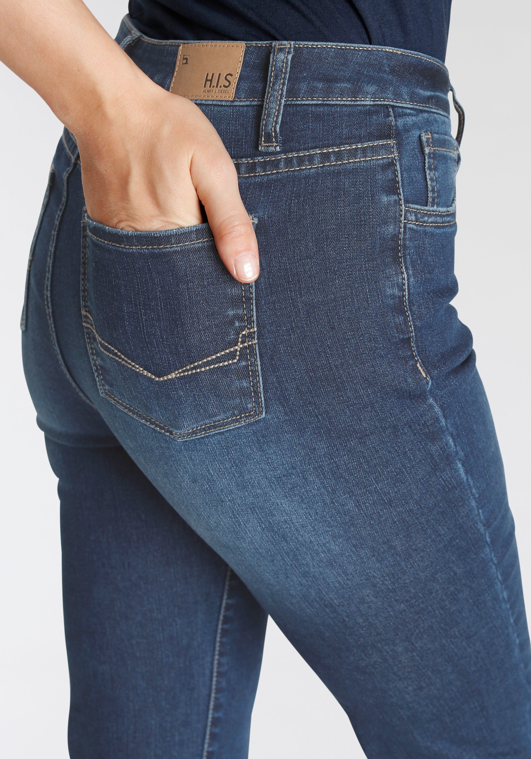 H.I.S 5-Pocket-Jeans »SLIM-FIT SLIT«, Ökologische, durch OZON shoppen wassersparende WASH Produktion