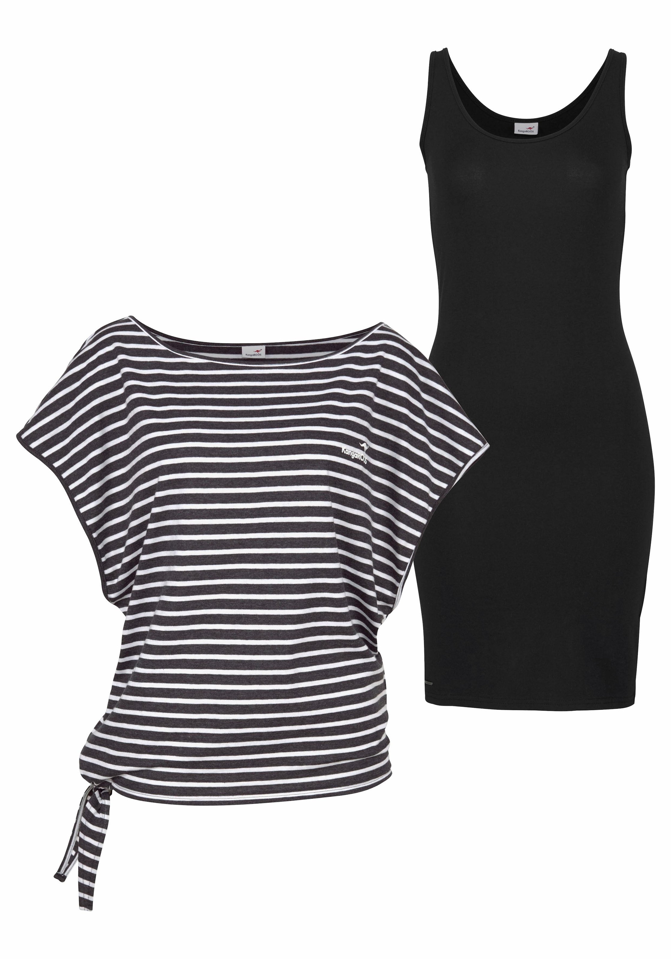KangaROOS Jerseykleid, (Set, 2 einen für bestellen sommerlichen mit T-Shirt), Kombi-Look tlg