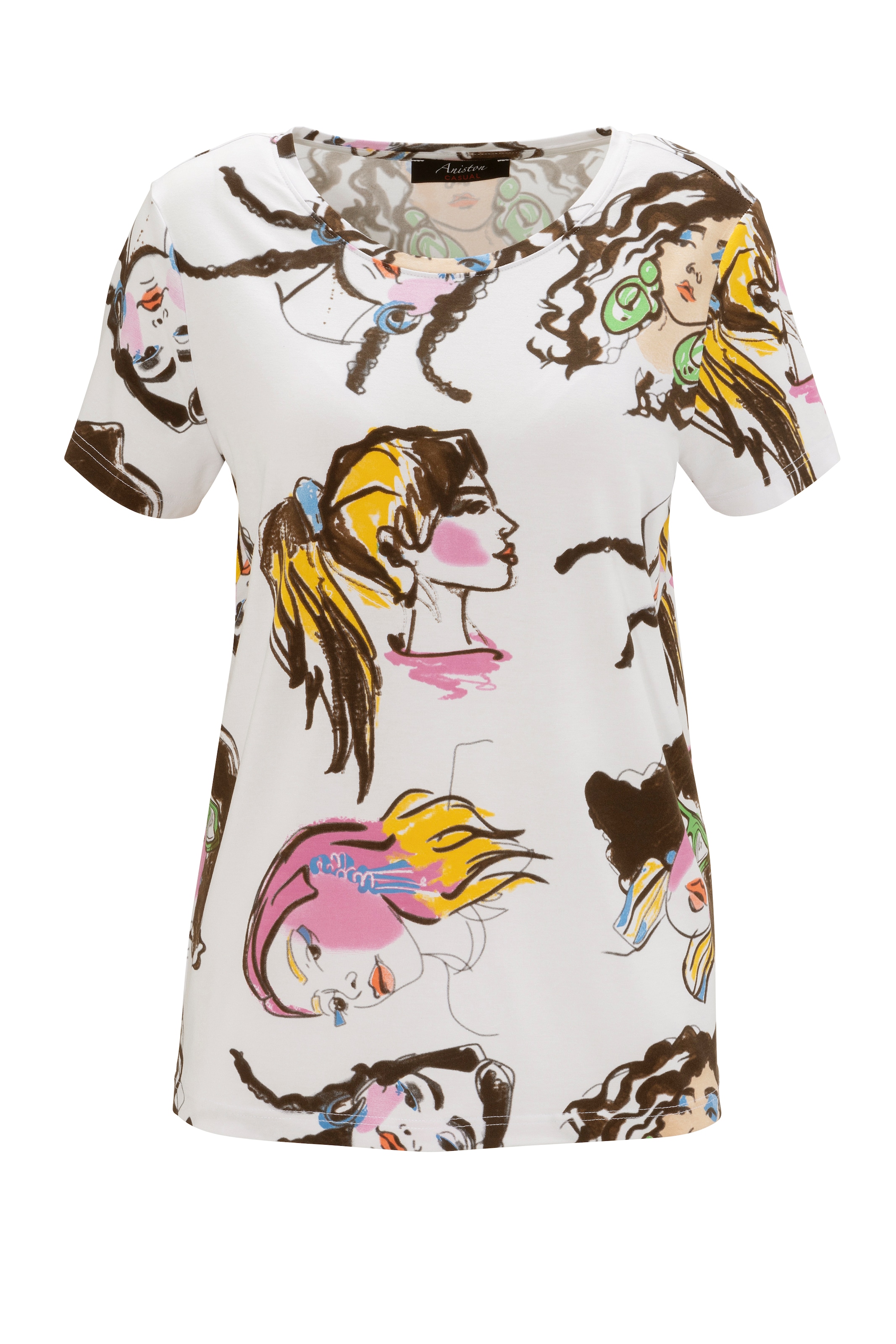 Aniston CASUAL T-Shirt, mit NEUE | KOLLEKTION - Köpfen I\'m walking bedruckt extravaganten