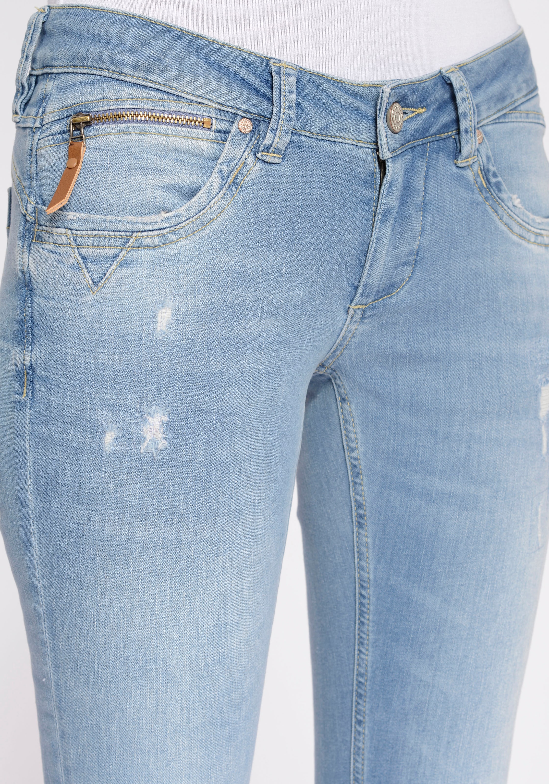 mit leichten Skinny-fit-Jeans »94NIKITA«, GANG online Effekten Destroyed