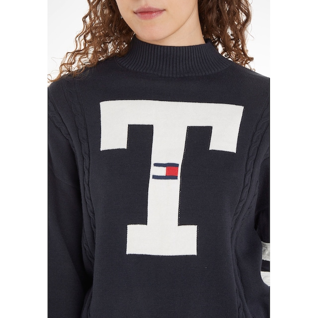 Tommy Jeans Strickpullover »TJW LETTERMAN FLAG SWEATER«, mit Tommy Jeans  Stickereien und Patches online | I'm walking