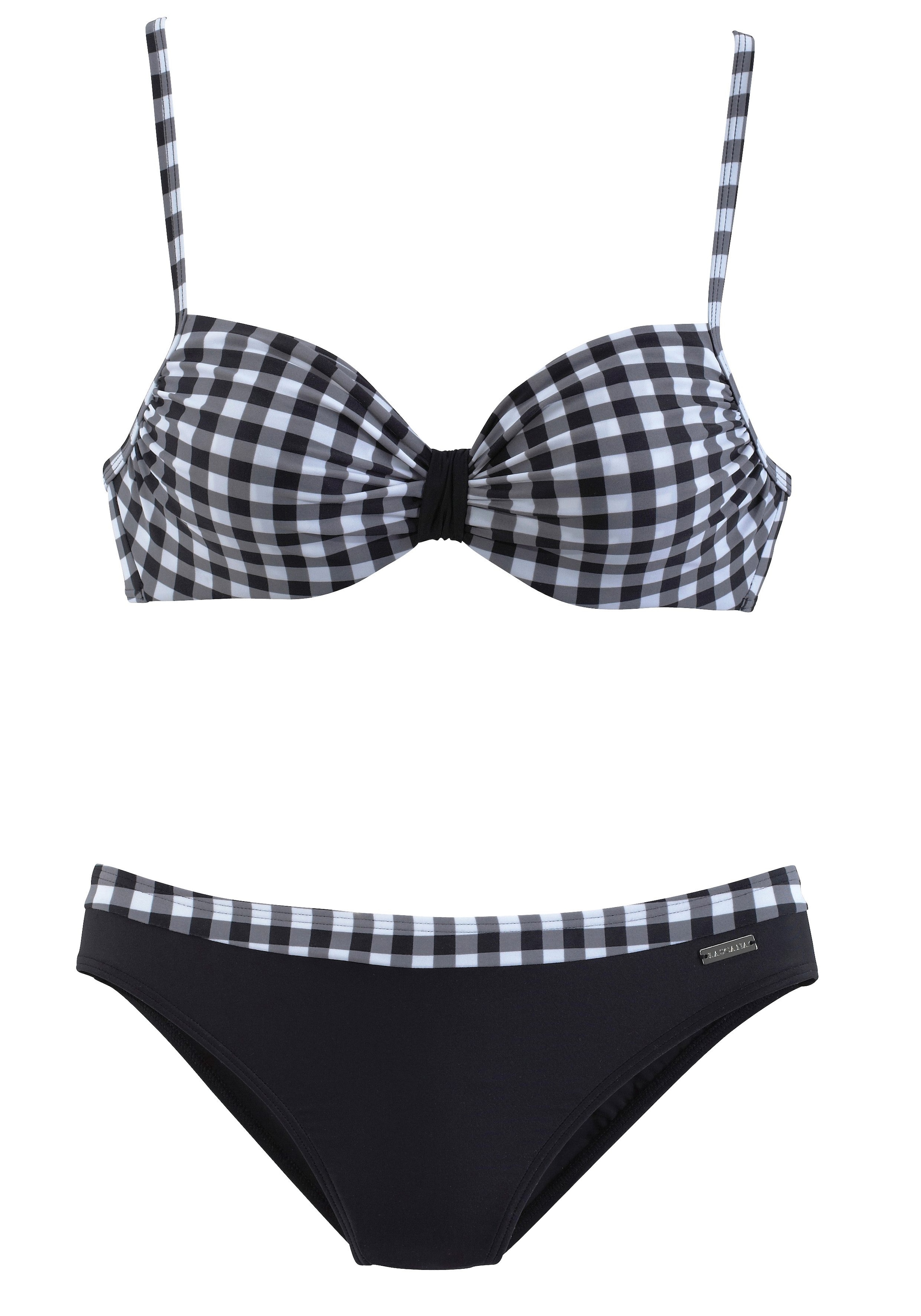 LASCANA Bügel-Bikini im schwarz-weißen Karodruck