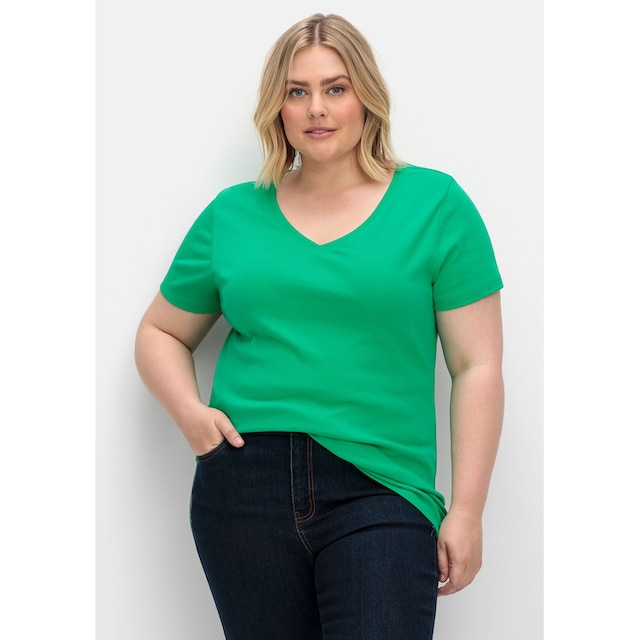 Sheego T-Shirt »Große Größen«, im Doppelpack, mit V-Ausschnitt kaufen | I\'m  walking