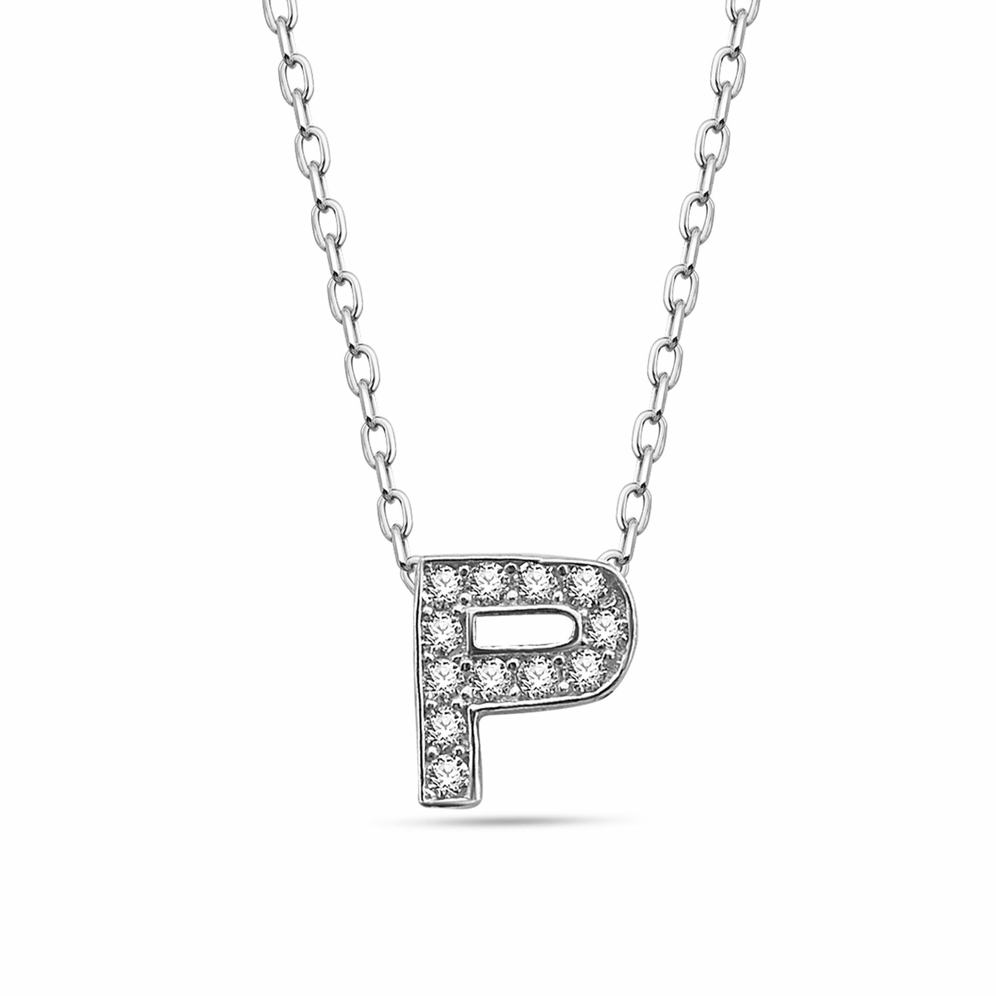 dKeniz Kette mit Anhänger Buchstabe P 925/- Sterling Silber