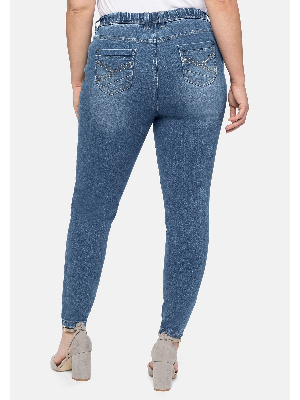 Sheego Stretch-Jeans Gürtelschlaufen walking Größen«, mit und kaufen | »Große I\'m Gummibund