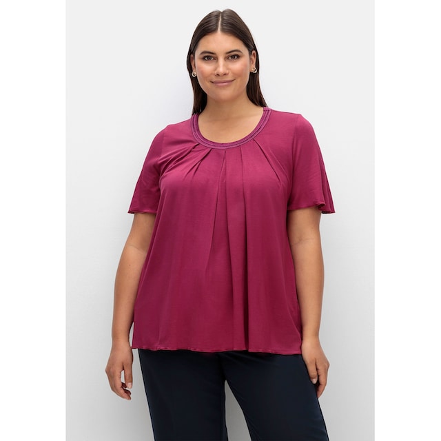 A-Linie Sheego T-Shirt dekorativer mit kaufen »Große in Blende Größen«,