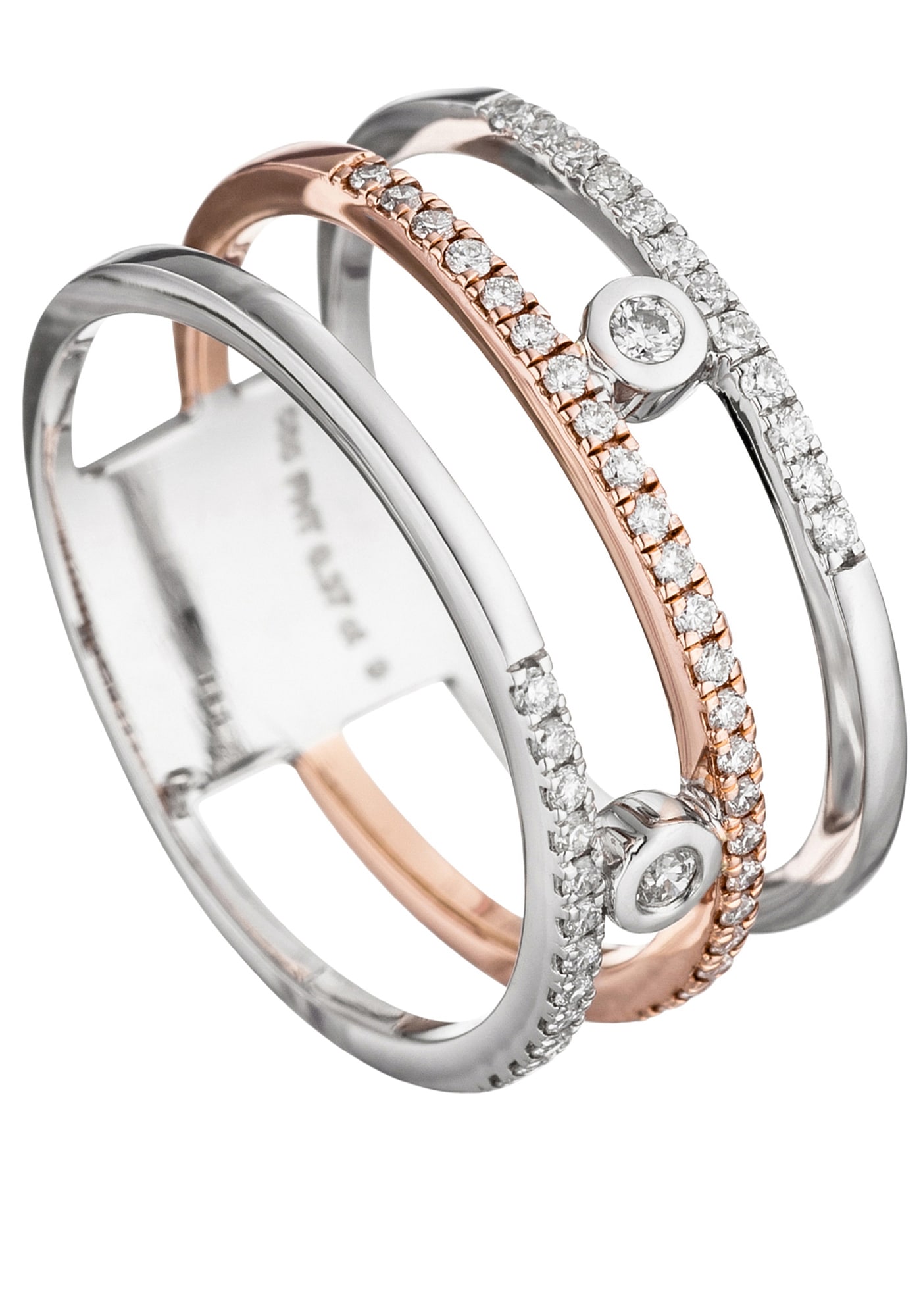 JOBO Fingerring »Breiter Ring walking I\'m | bicolor mit Gold Diamanten«, 585 49 kaufen