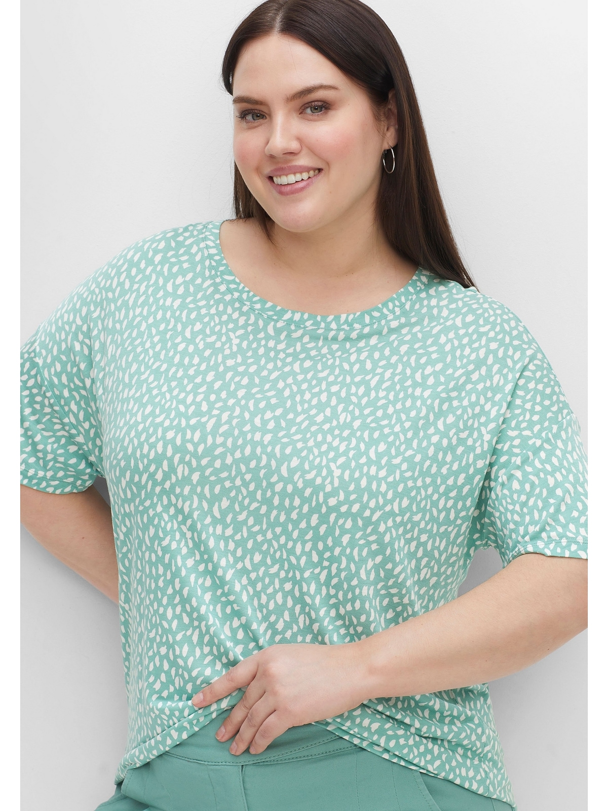 »Große Minimalprint, Sheego reiner Größen«, Viskose T-Shirt mit kaufen aus