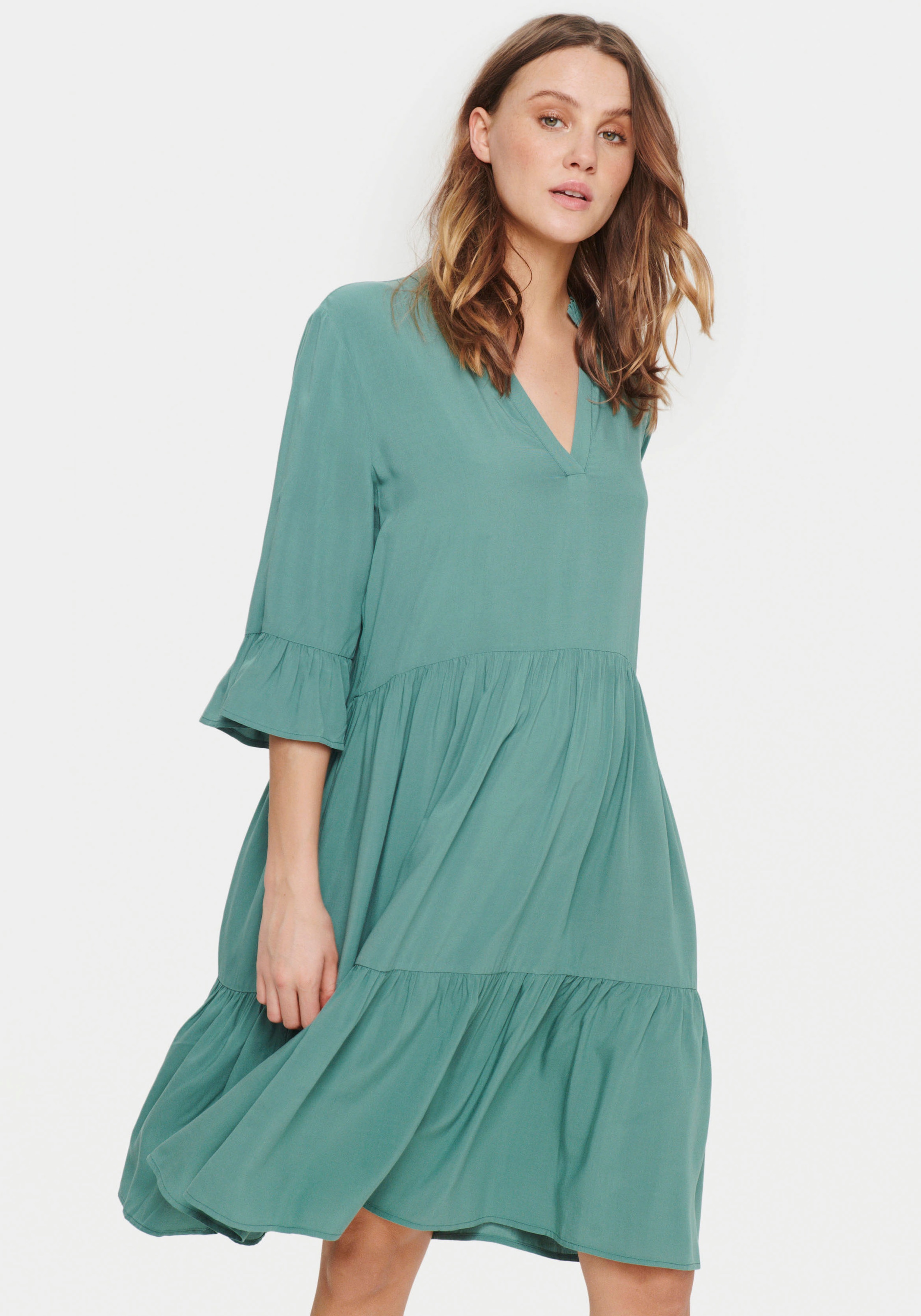 Saint Tropez Sommerkleid »EdaSZ Dress«, mit Volant und 3/4 Ärmel kaufen |  I\'m walking