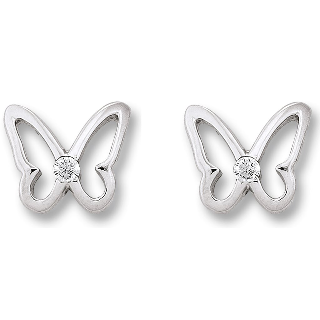 ONE ELEMENT Paar Ohrstecker Zirkonia Schmetterling Ohrringe Ohrstecker aus 925  Silber Damen Silber Schmuck Schmetterling