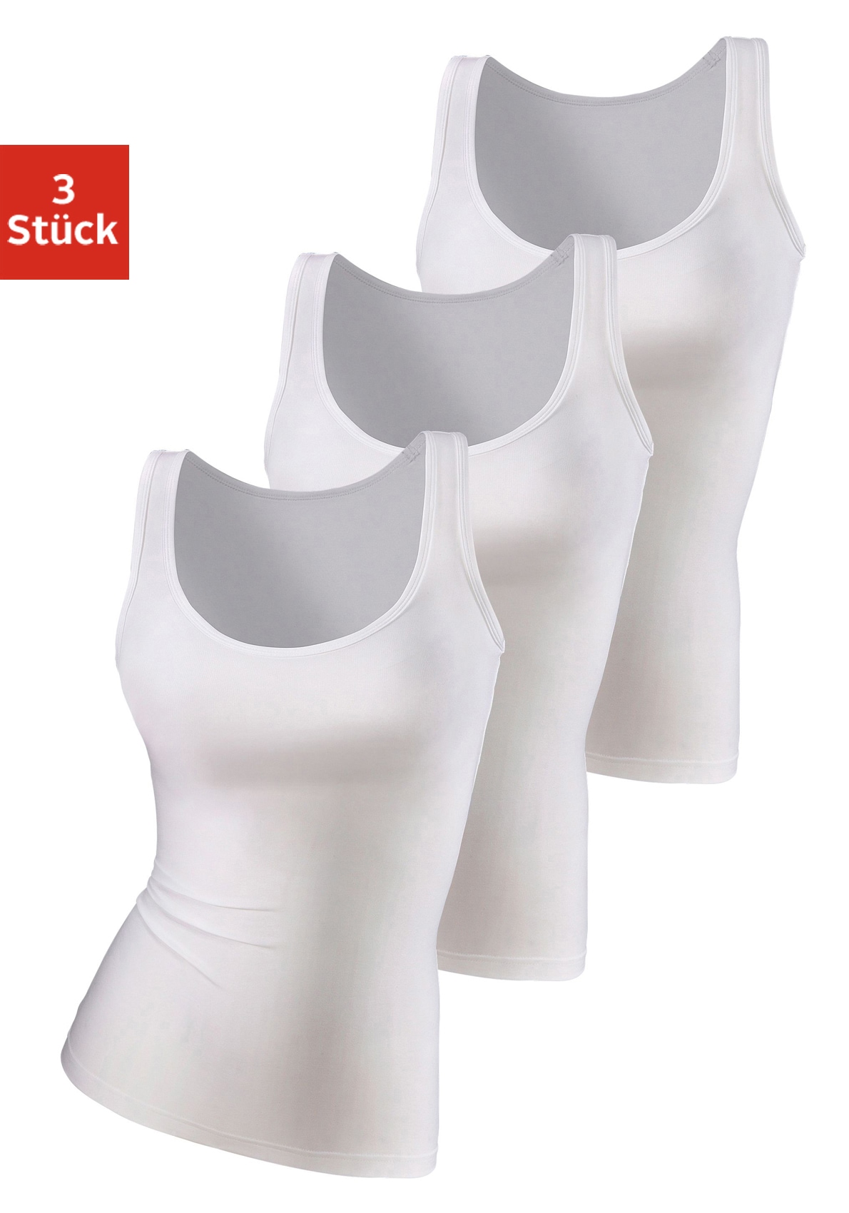Vivance active Unterhemd, (Packung, 3er-Pack), aus weicher Microfaser,  Tanktop, Unterziehshirt & Wäsche auf Rechnung bestellen