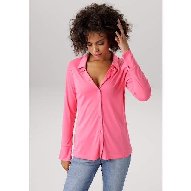 Aniston CASUAL Hemdbluse, in strukturierter Jersey-Crepé-Qualität bestellen  | I'm walking
