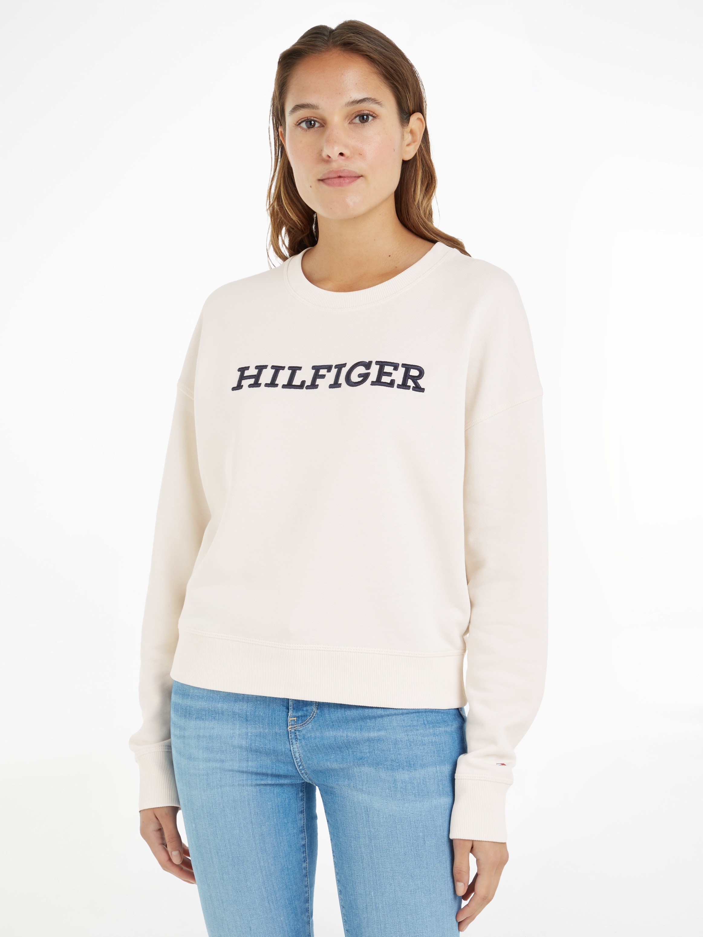 Tommy Hilfiger Sweatshirt »REG MONOTYPE EMB SWEATSHIRT«, mit markanter Hilfiger  Logo-Stickerei online