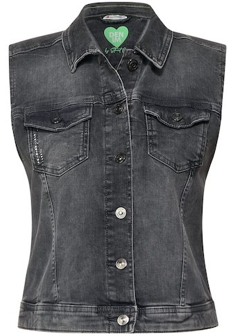STREET ONE Jeansweste »Style Roxana«, mit funkelnden Nietendetails auf der Brusttasche kaufen