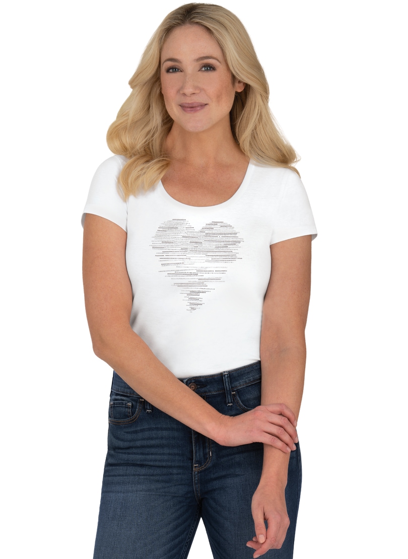 Trigema T-Shirt »TRIGEMA bestellen walking glitzerndem mit Herz-Motiv« I\'m T-Shirt 