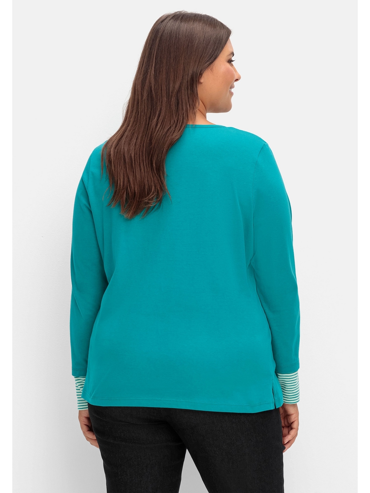 Sheego Langarmshirt »Große Größen«, mit Streifendetails, im Layerlook  online kaufen | I\'m walking