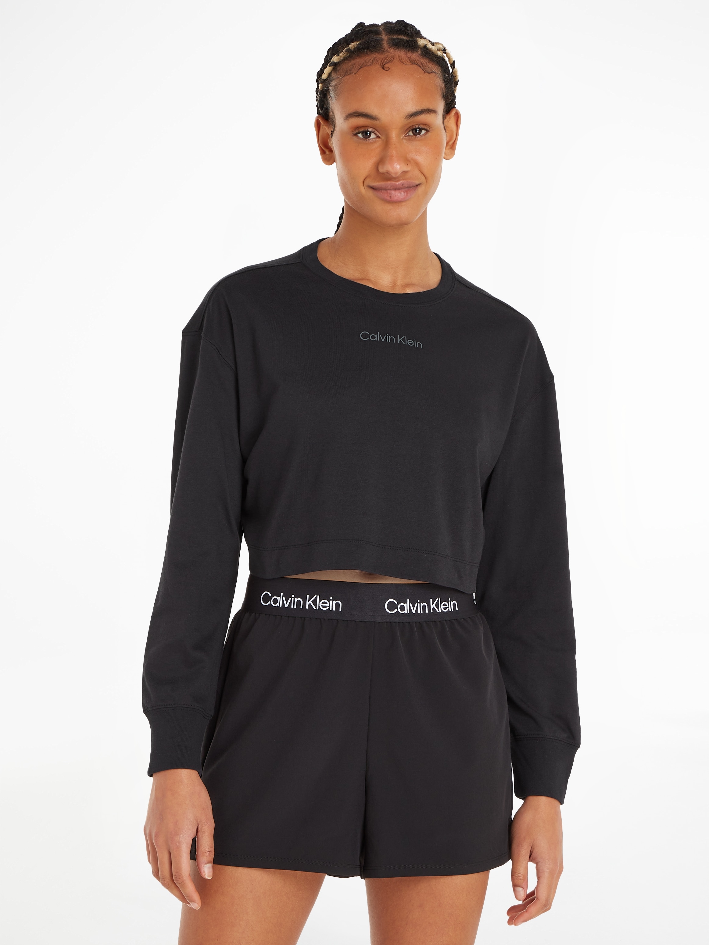 Calvin Klein Sport Langarmshirt »PW - LS Top (Cropped)«, mit  Rundhalsausschnitt online kaufen | I'm walking