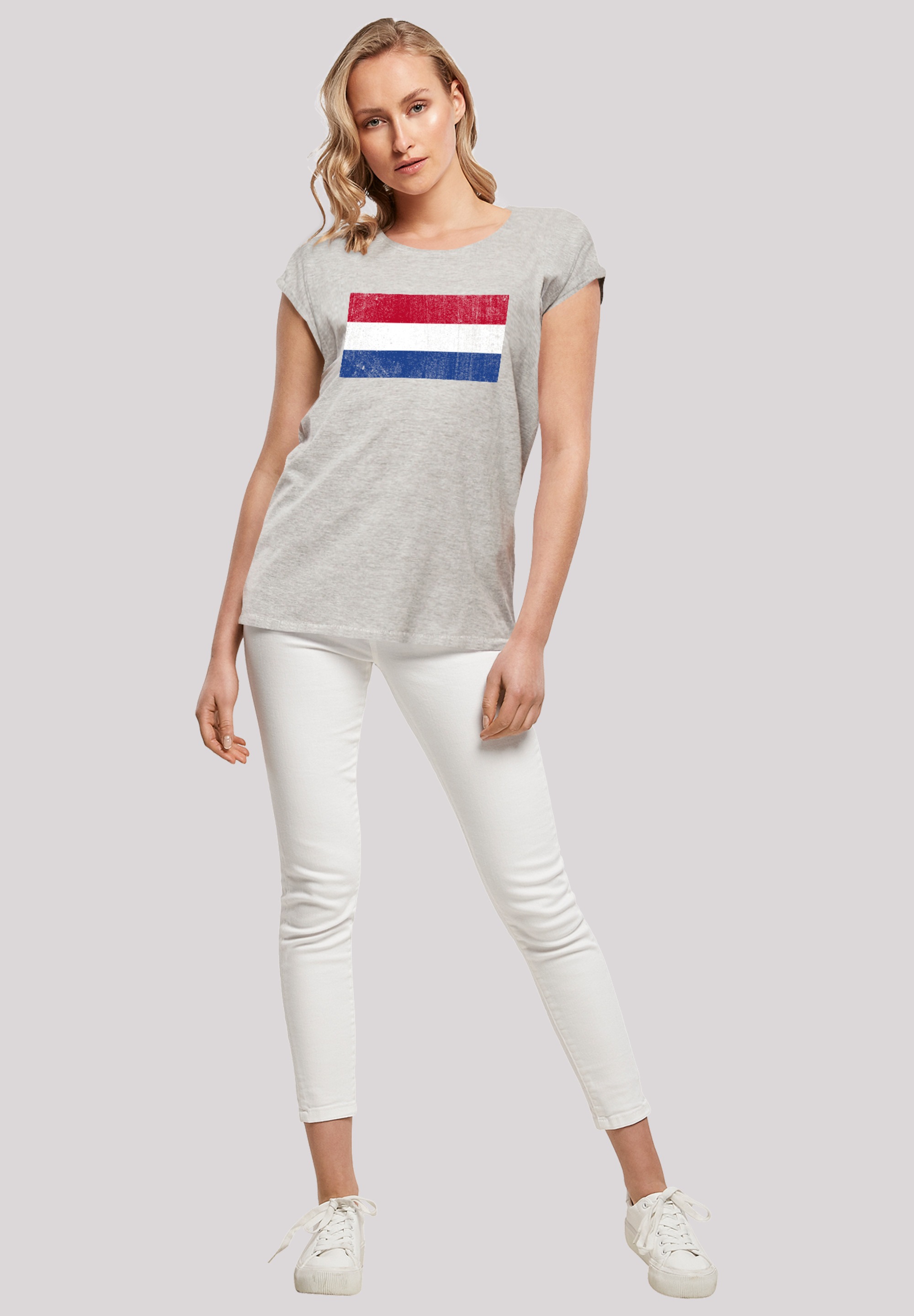»Netherlands Flagge F4NT4STIC T-Shirt Print NIederlande kaufen distressed«, Holland