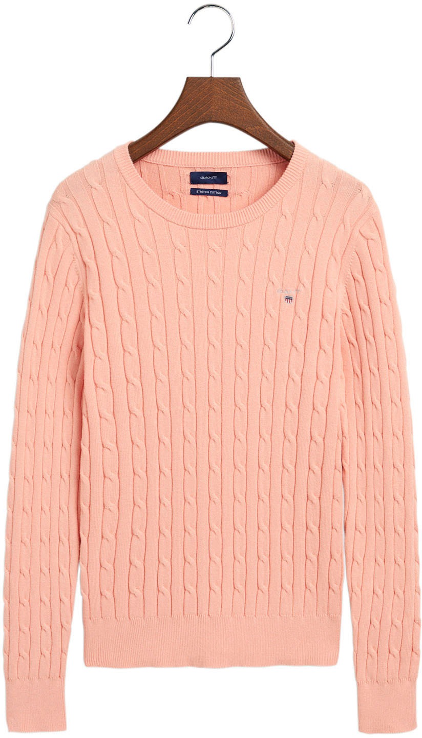 Gant Strickpullover »Stretch Cotton Cable C-Neck«, mit Zopfmuster kaufen