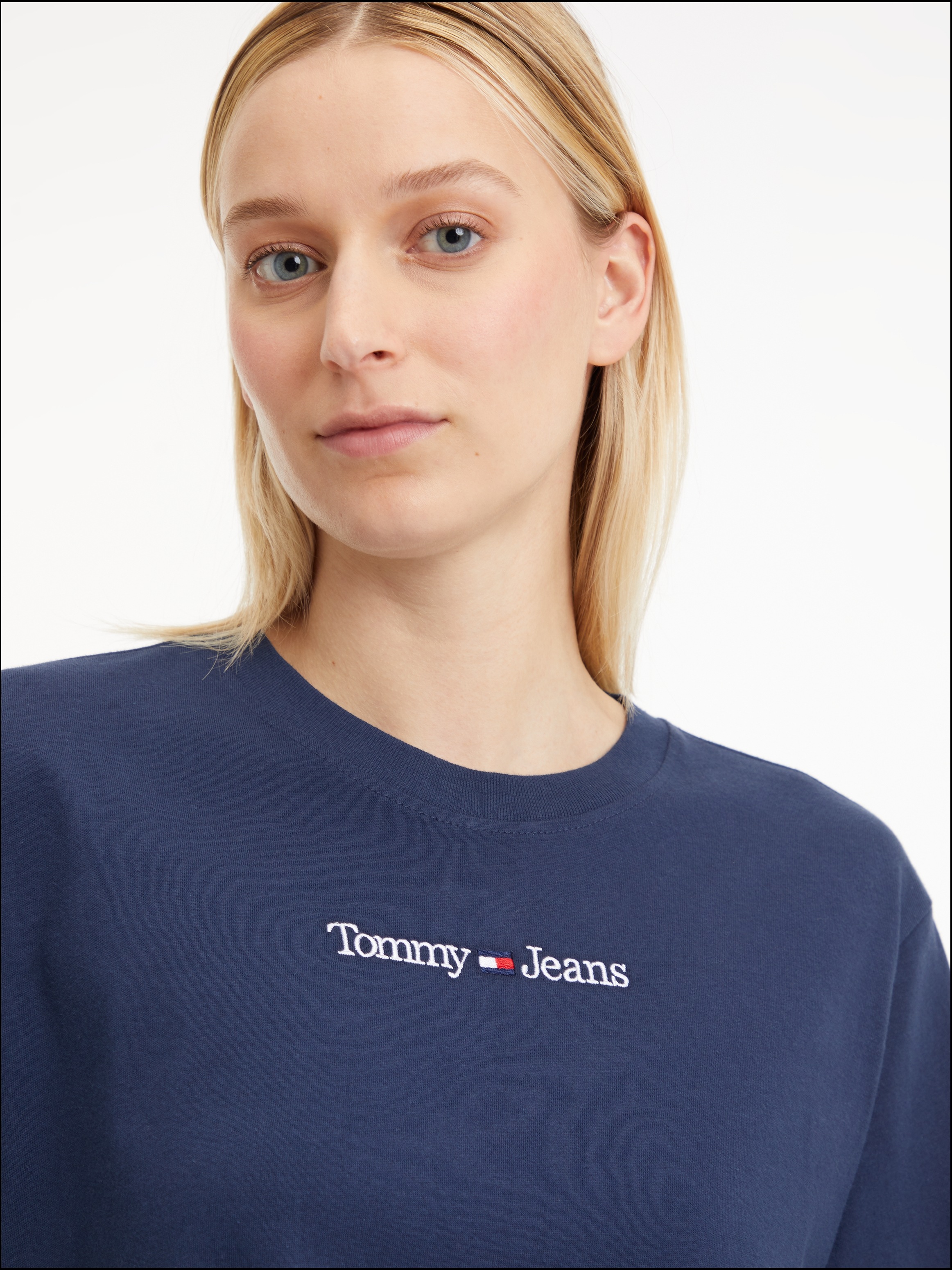 mit Jeans Tommy CLS LINEAR SERIF Tommy Kurzarmshirt shoppen Logoschriftzug TEE«, »TJW Linear Jeans