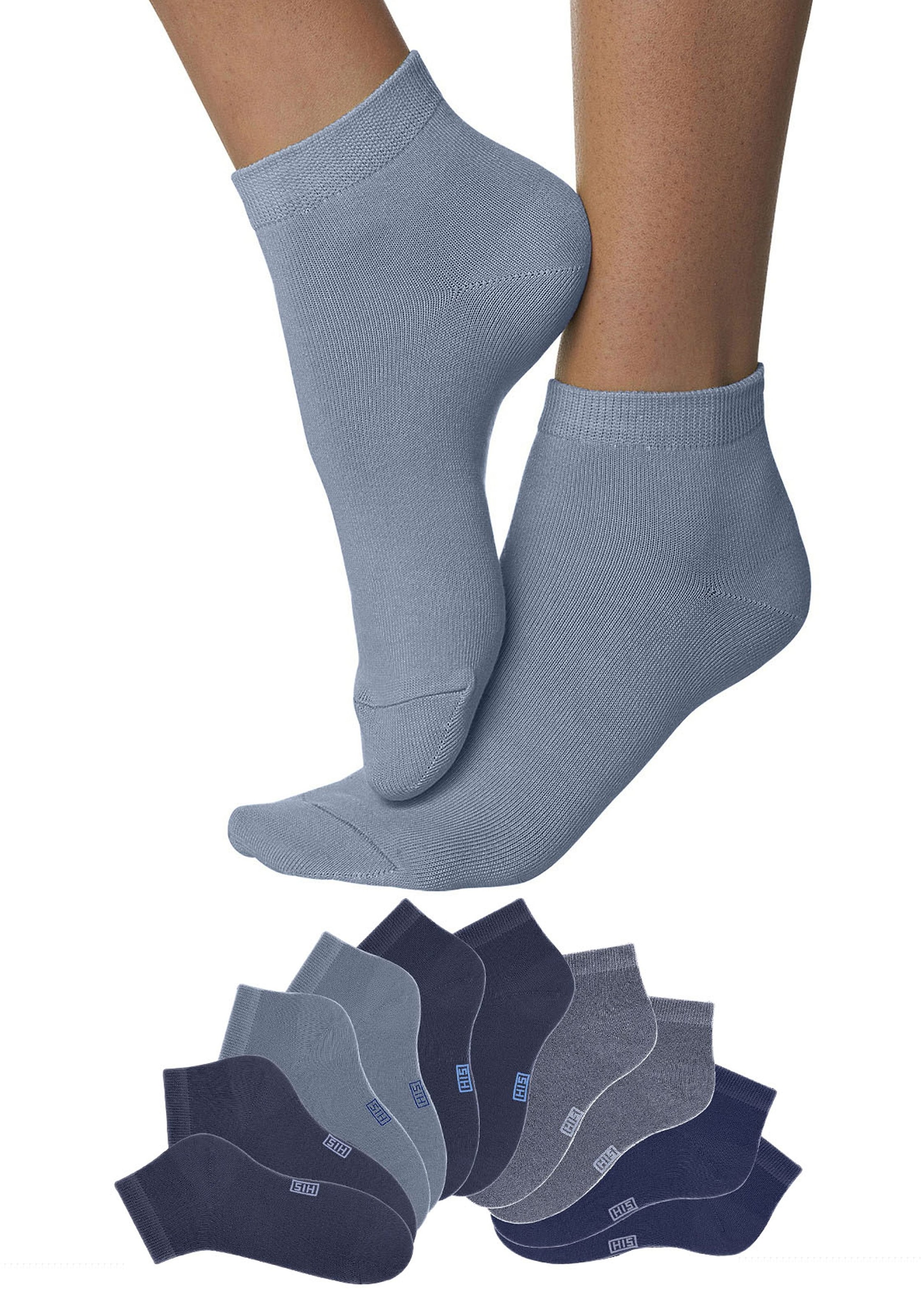 H.I.S Kurzsocken, (10 Paar), mit verstärkter Ferse und Spitze
