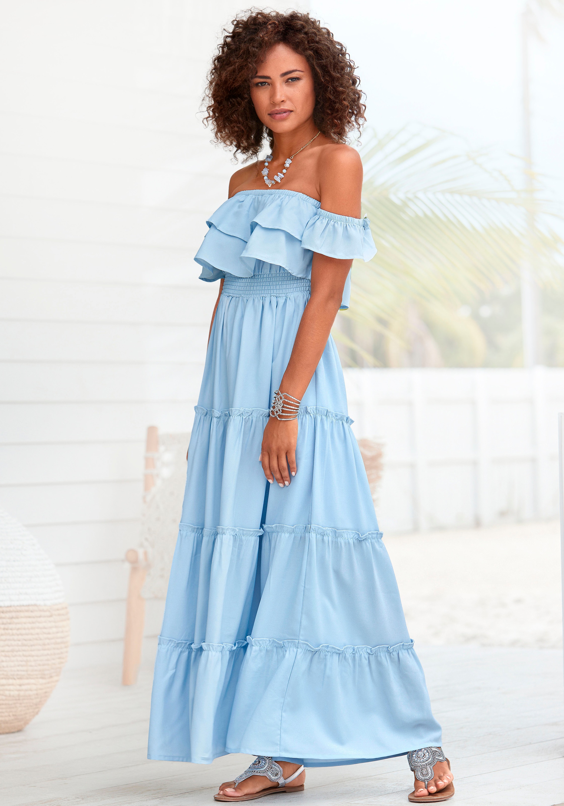 LASCANA Bandeaukleid, mit angesetzten Ärmeln kaufen