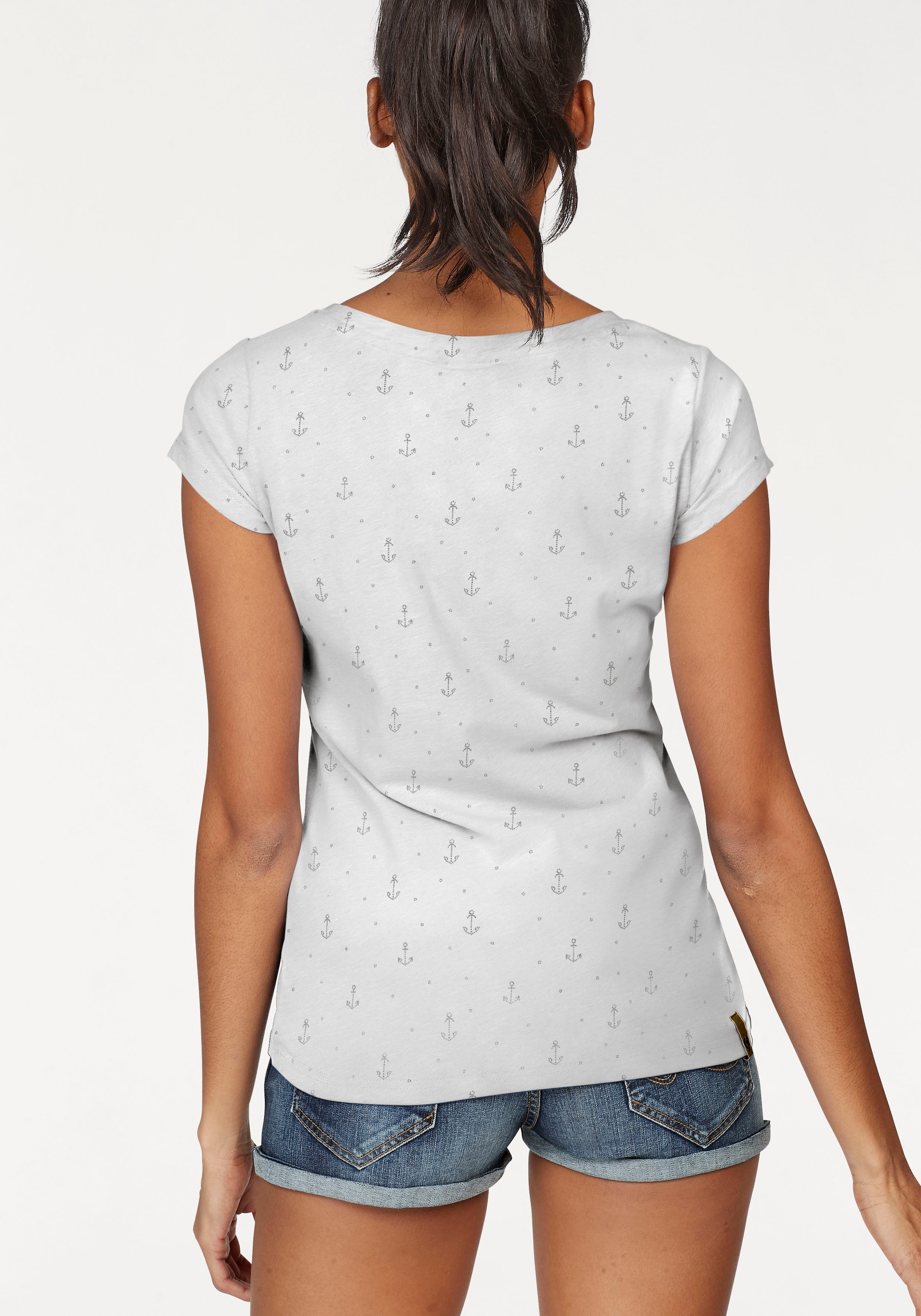 Ragwear A I\'m mit | O«, walking ORGANIC Anker-Allover-Druck shoppen »FLORAH T-Shirt maritimen