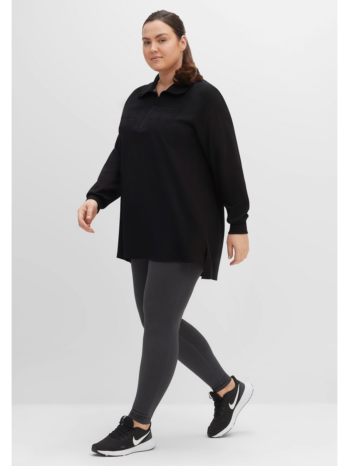 Sheego Größen«, walking | online Sweatshirt aus Eingrifftaschen »Große I\'m Funktionsmaterial, mit