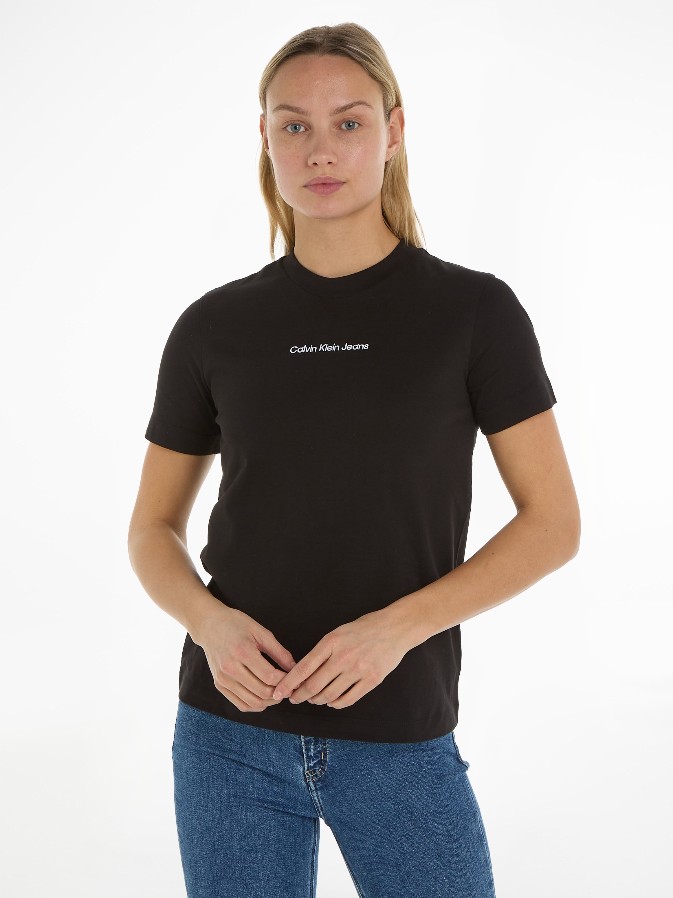 Calvin Klein Jeans T-Shirt »INSTITUTIONAL STRAIGHT TEE«, mit Markenlabel  bestellen | I'm walking
