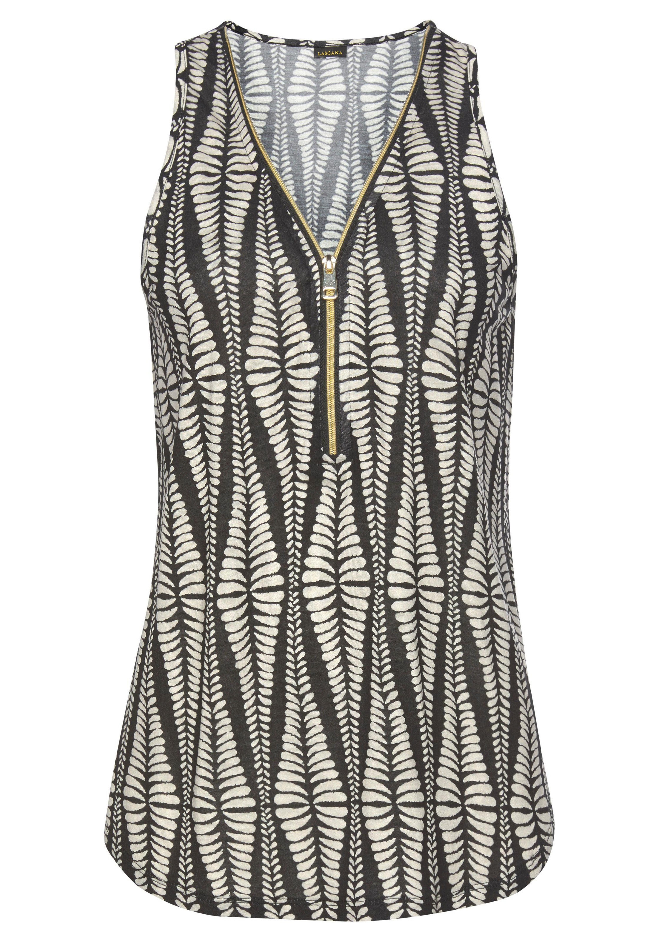 LASCANA Strandtop mit Zipperdetail