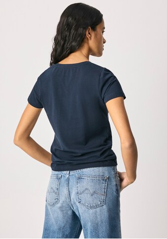 Pepe Jeans Kurzarmshirt »BEGO«, mit floralem Marken-Logo-Print im Brustbereich kaufen