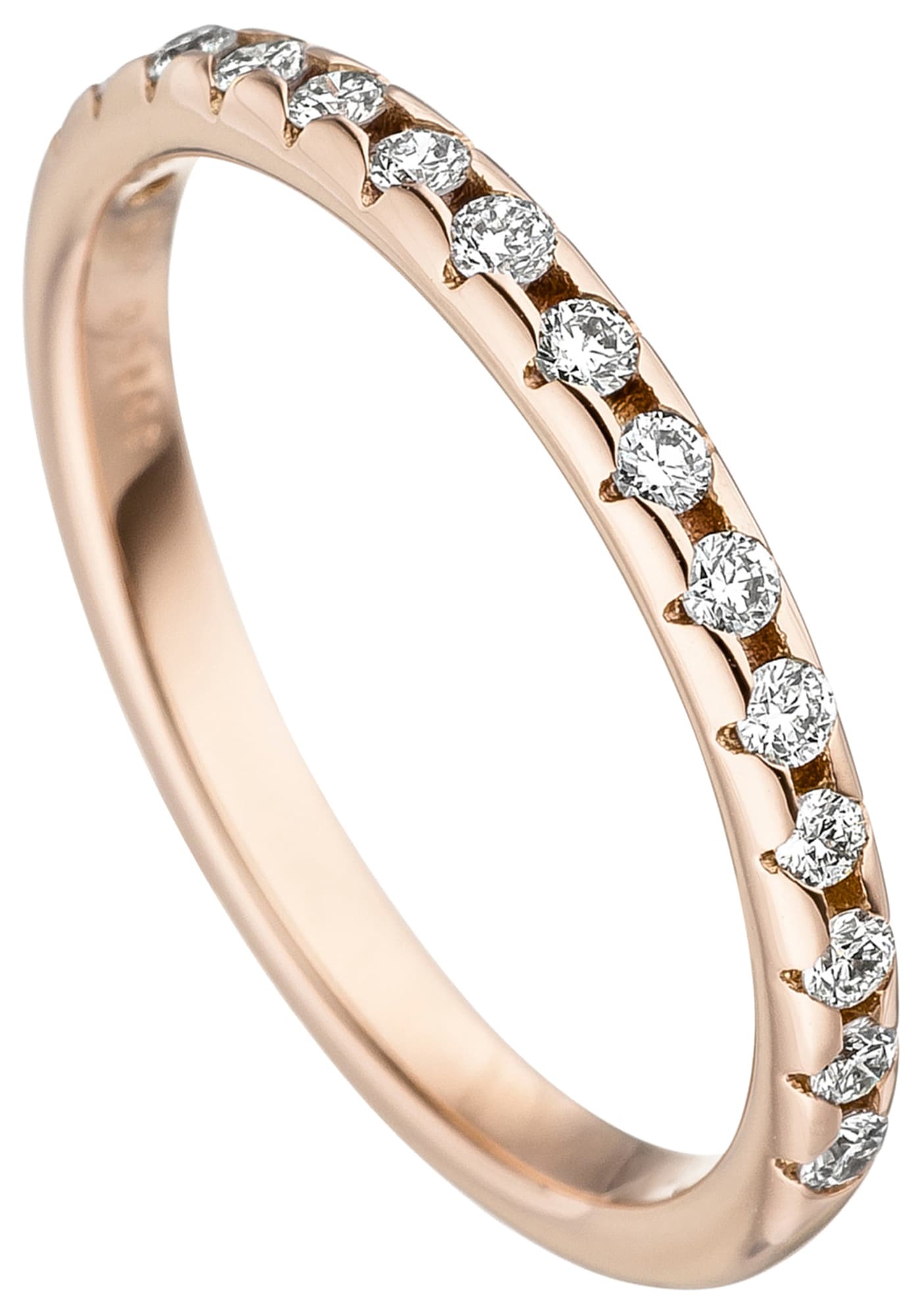 JOBO Fingerring »Ring mit 15 kaufen Diamanten«, Roségold 585 I\'m | walking