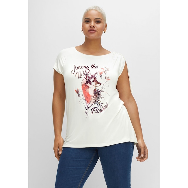 sheego by Joe Browns T-Shirt »Große Größen«, mit Raffung und Bindeband an  der Schulter online