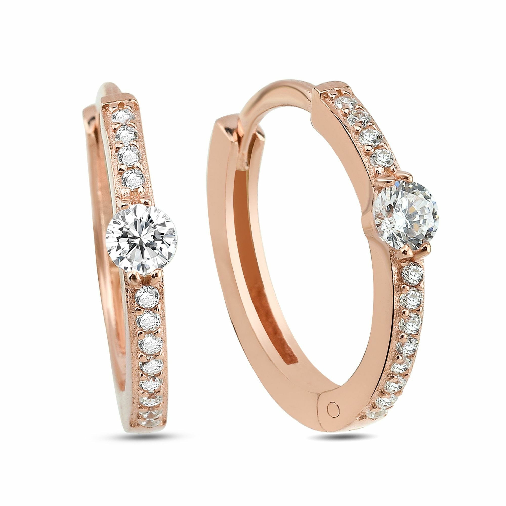 dKeniz Paar Creolen »Creolen Solitär 925/- Sterling Silber rosévergolde« kaufen