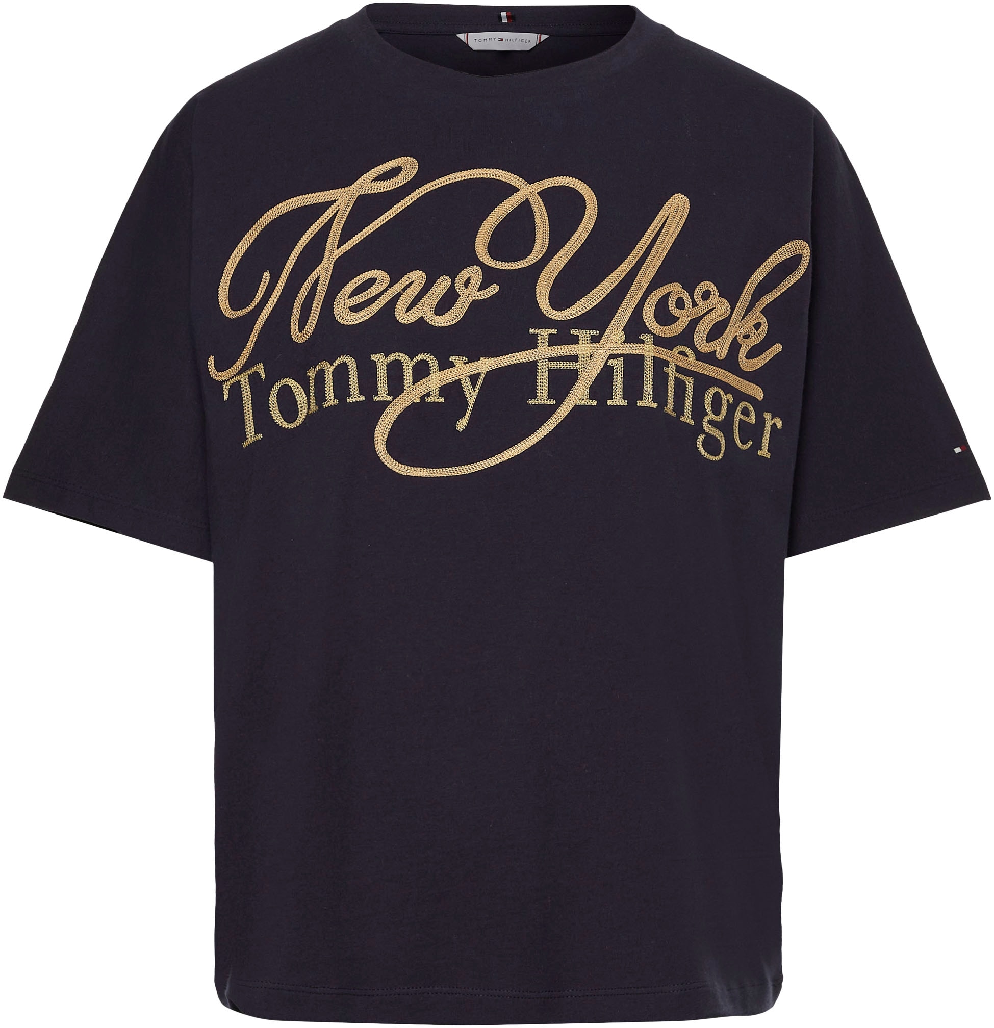 2024 Beliebtheit Nr.1 Tommy Hilfiger T-Shirt »RLX walking I\'m & Markenlabel Tommy SS«, metalicfarbenen bestellen | Hilfiger mit Print METALLIC C-NK NY
