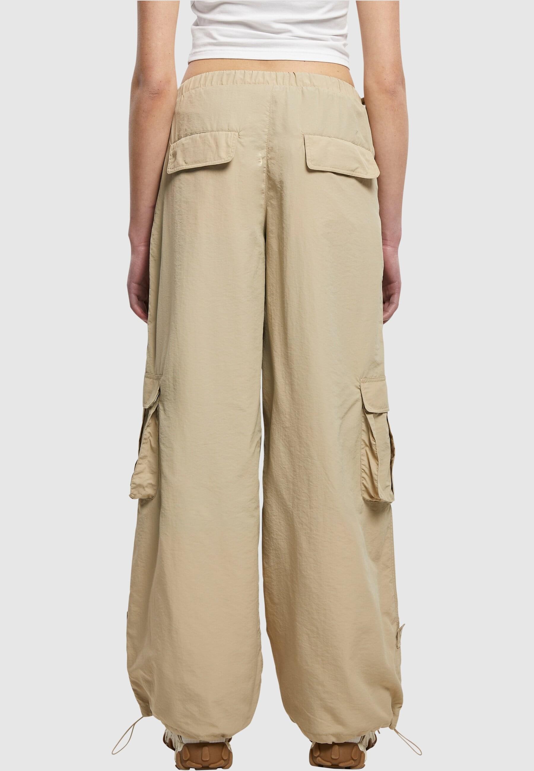 URBAN CLASSICS Stoffhose »Damen Ladies Wide Crinkle Nylon Cargo Pants«, (1  tlg.) online | Stoffhosen