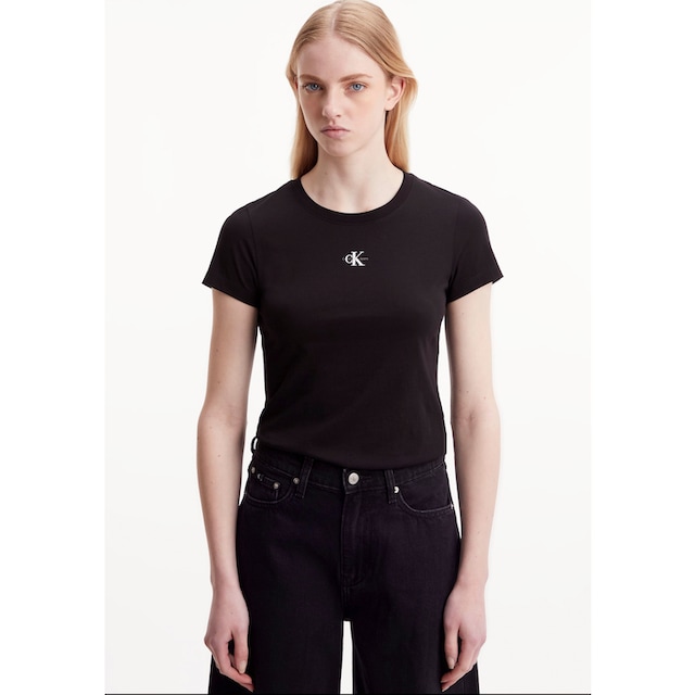 Calvin Klein Jeans T-Shirt »MICRO MONOLOGO SLIM FIT TEE«, mit  Rundhalsausschnitt online | I\'m walking