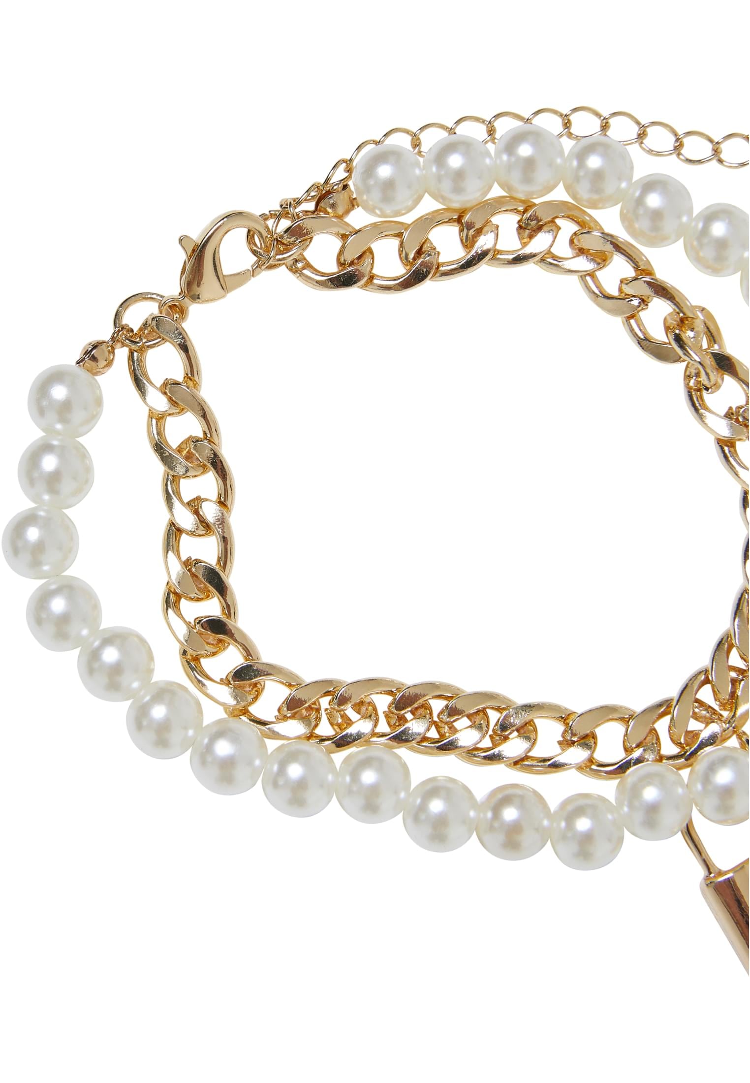 URBAN CLASSICS Bettelarmband »Accessoires Padlock Pearl Layering Bracelet«  im Onlineshop | I\'m walking