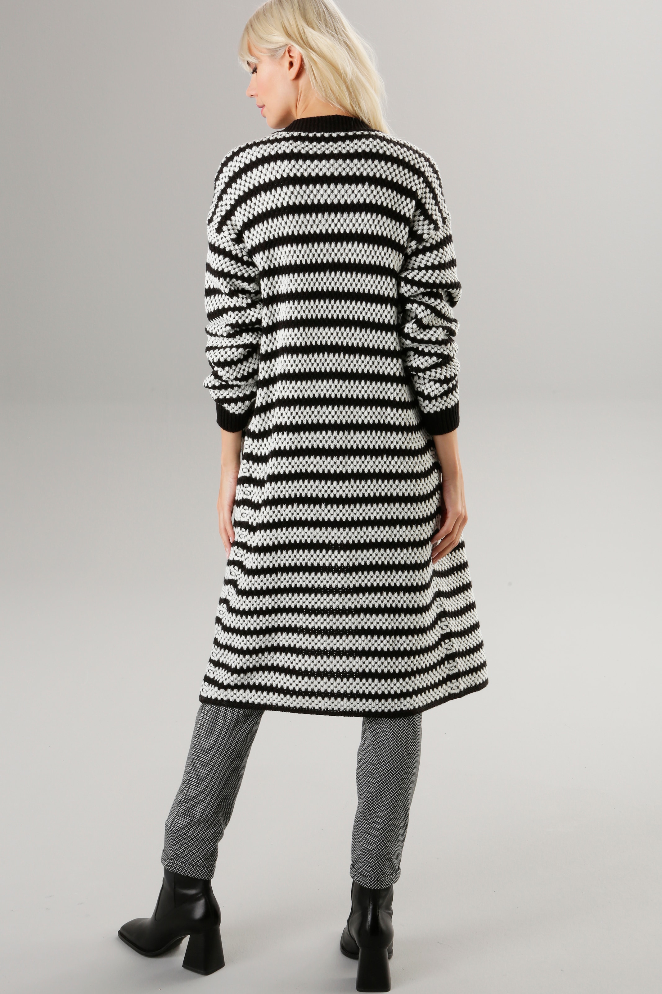 Streifen-Muster Aniston Strickjacke, SELECTED mit kaufen