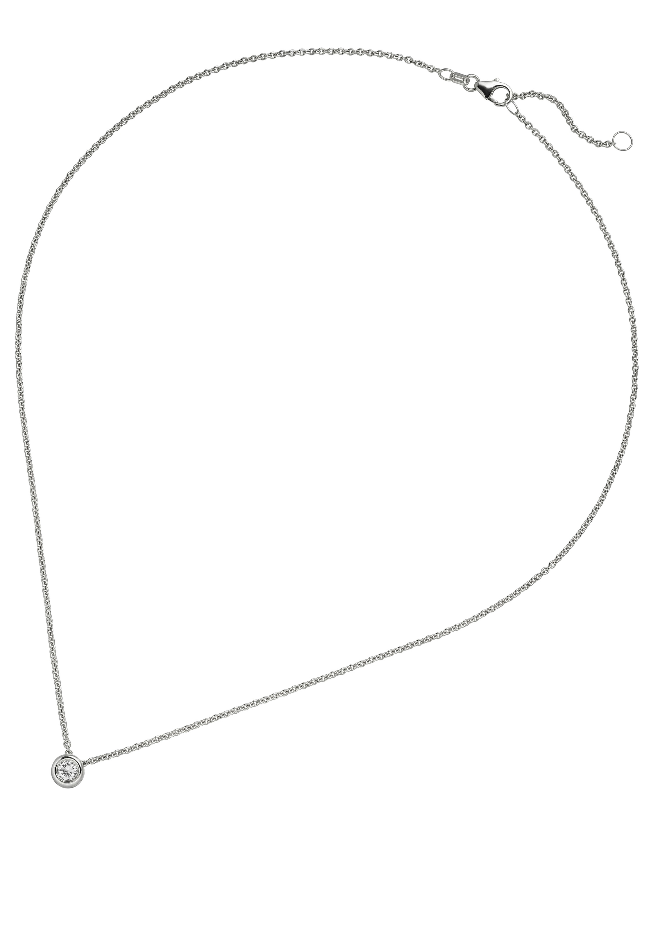 JOBO Kette mit Anhänger Solitär Diamant Brillant 0 15 ct. 585 Weißgold 45 cm