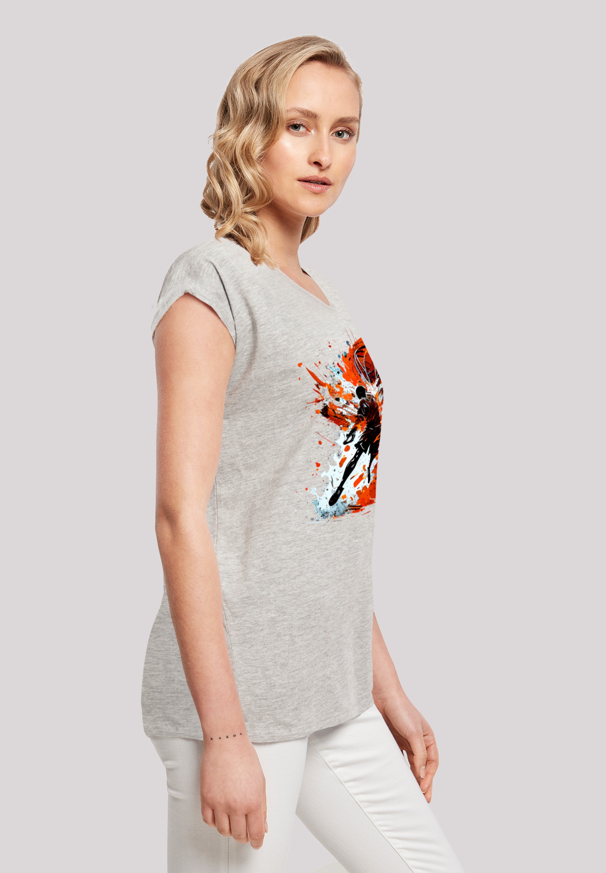 F4NT4STIC T-Shirt »Basketball Splash Orange Sport SHORT SLEEVE«, Print  shoppen