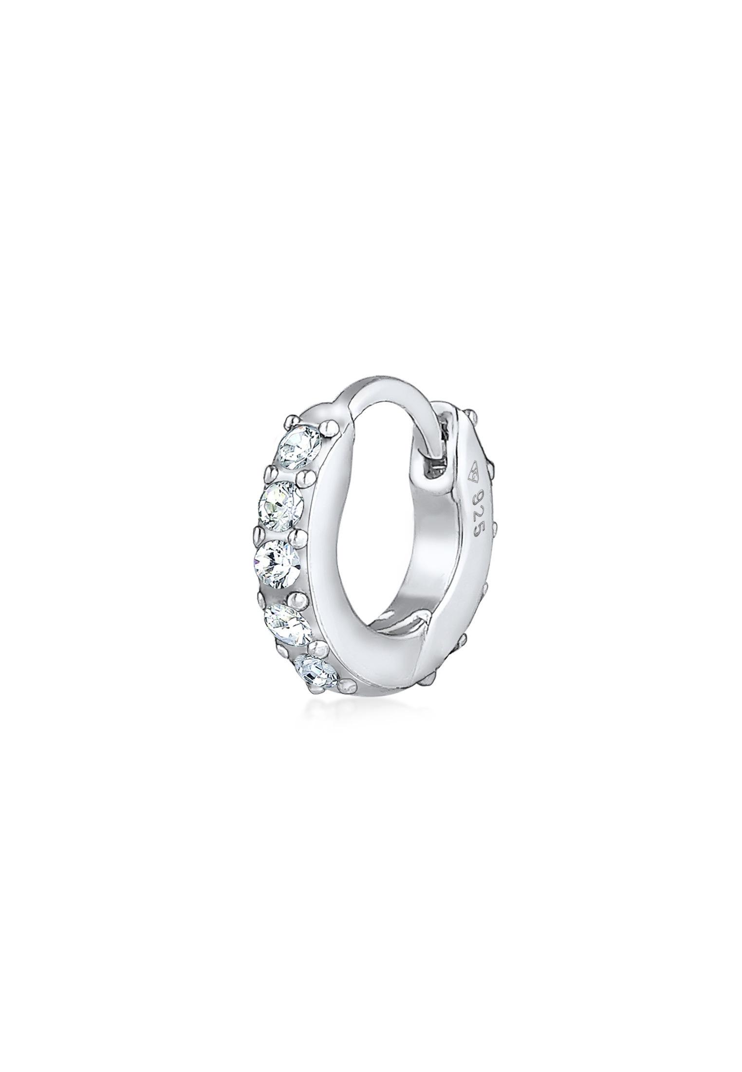 Elli Paar Creolen Single Creole Kristalle 925 Silber
