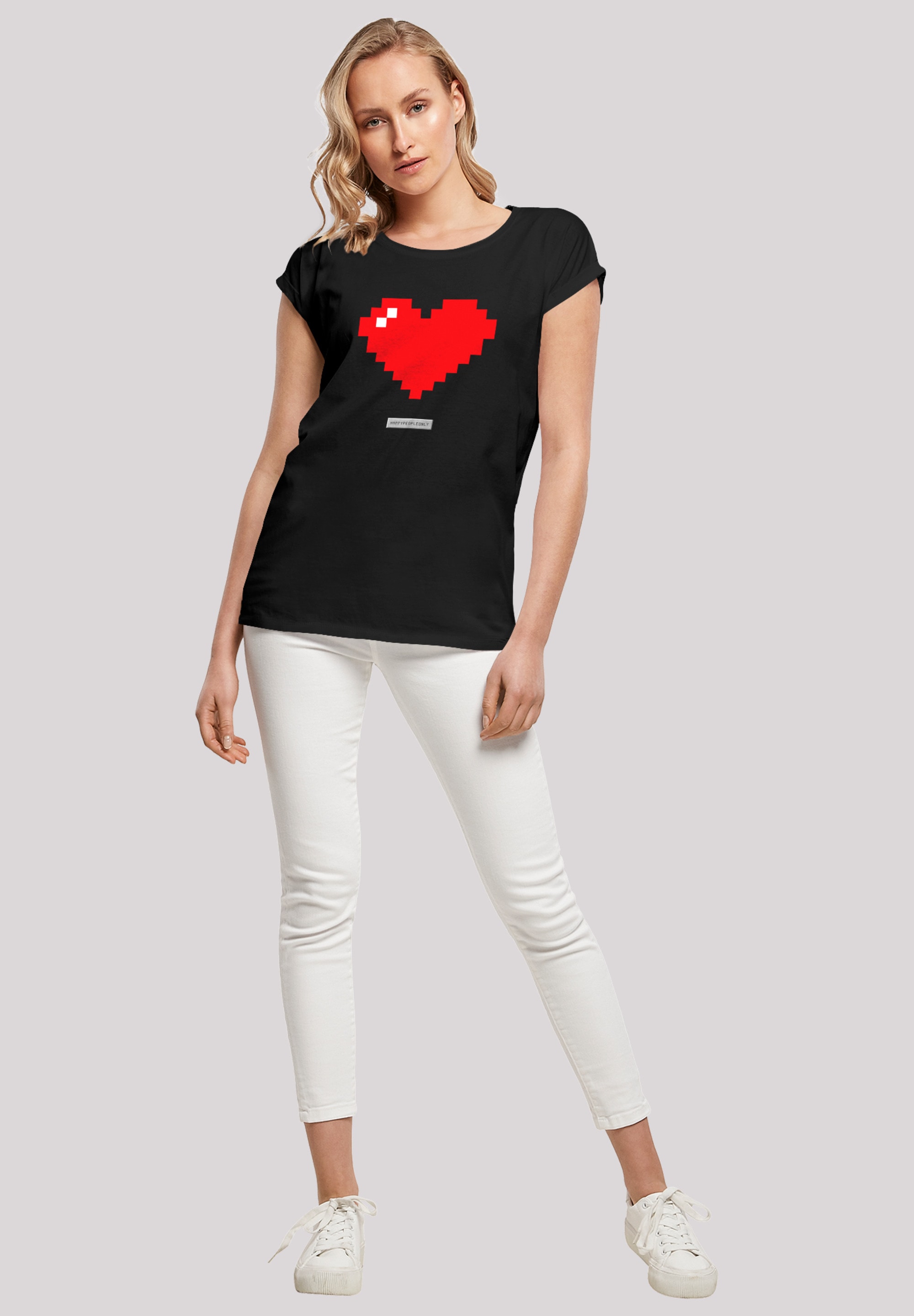 F4NT4STIC T-Shirt »Pixel Herz Good Vibes Happy People«, Print bestellen |  I'm walking