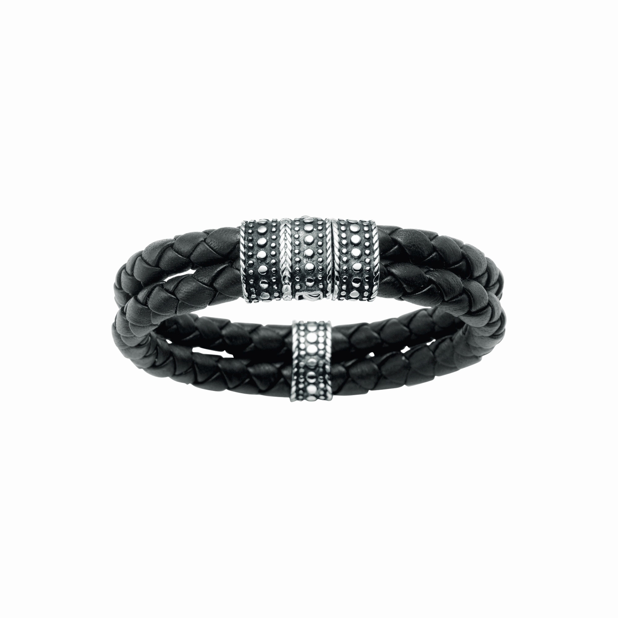 GIORGIO MARTELLO MILANO Armband »mit Leder kaufen online walking Ornament, oxydiert, teilweise 925« schwarz, Silber I\'m 
