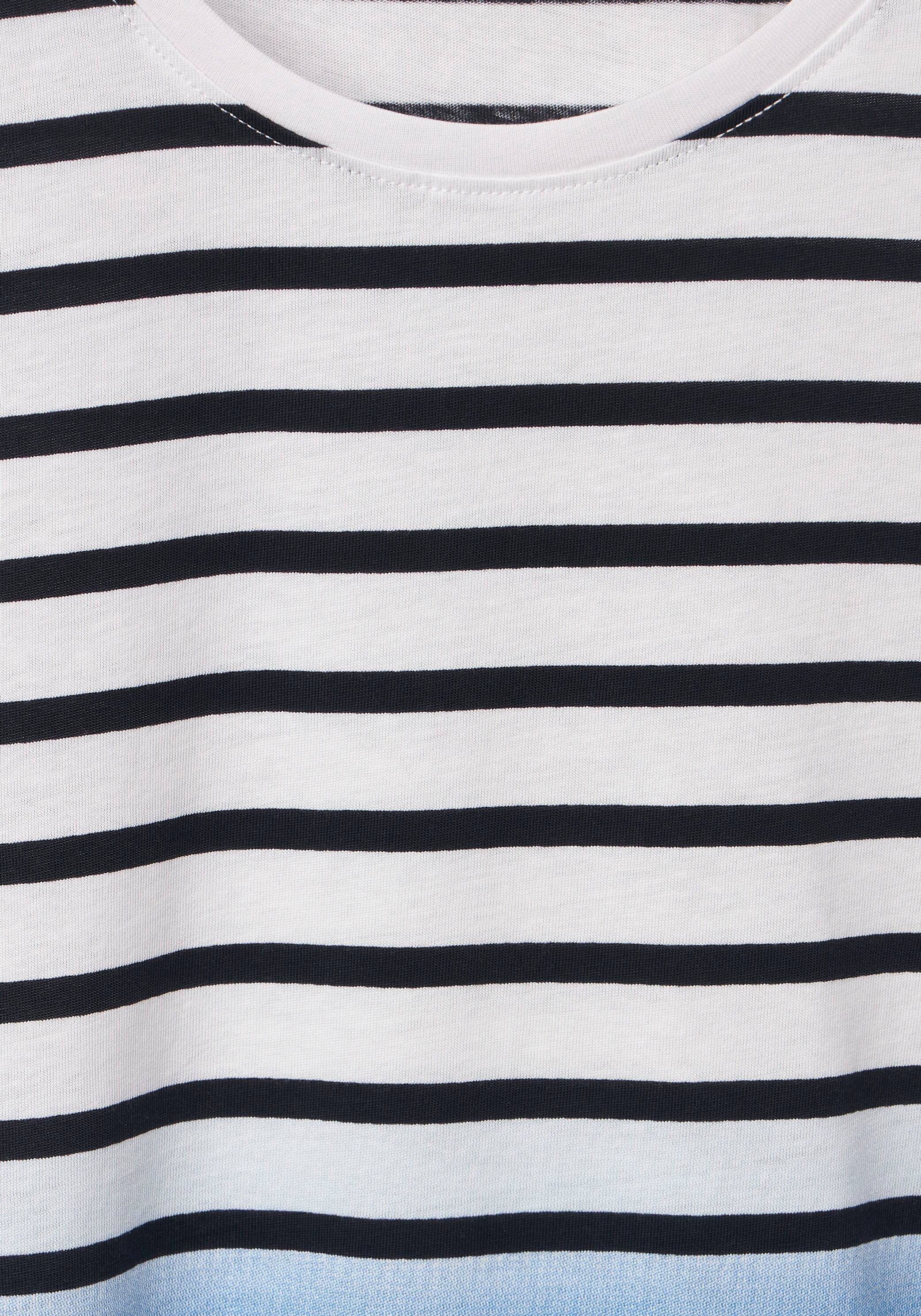 Cecil T-Shirt Dip »EOS_Stripe mit Falten gewollten online T-Shirt«, Dye