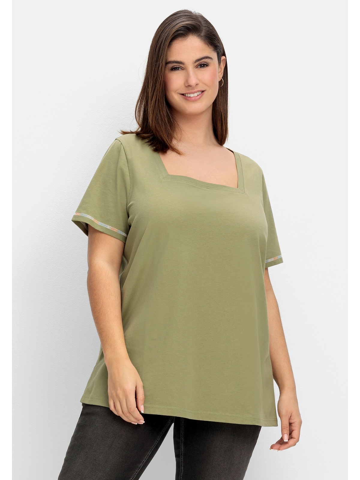 Sheego T-Shirt »Große Größen«, mit Karreeausschnitt shoppen | I\'m walking