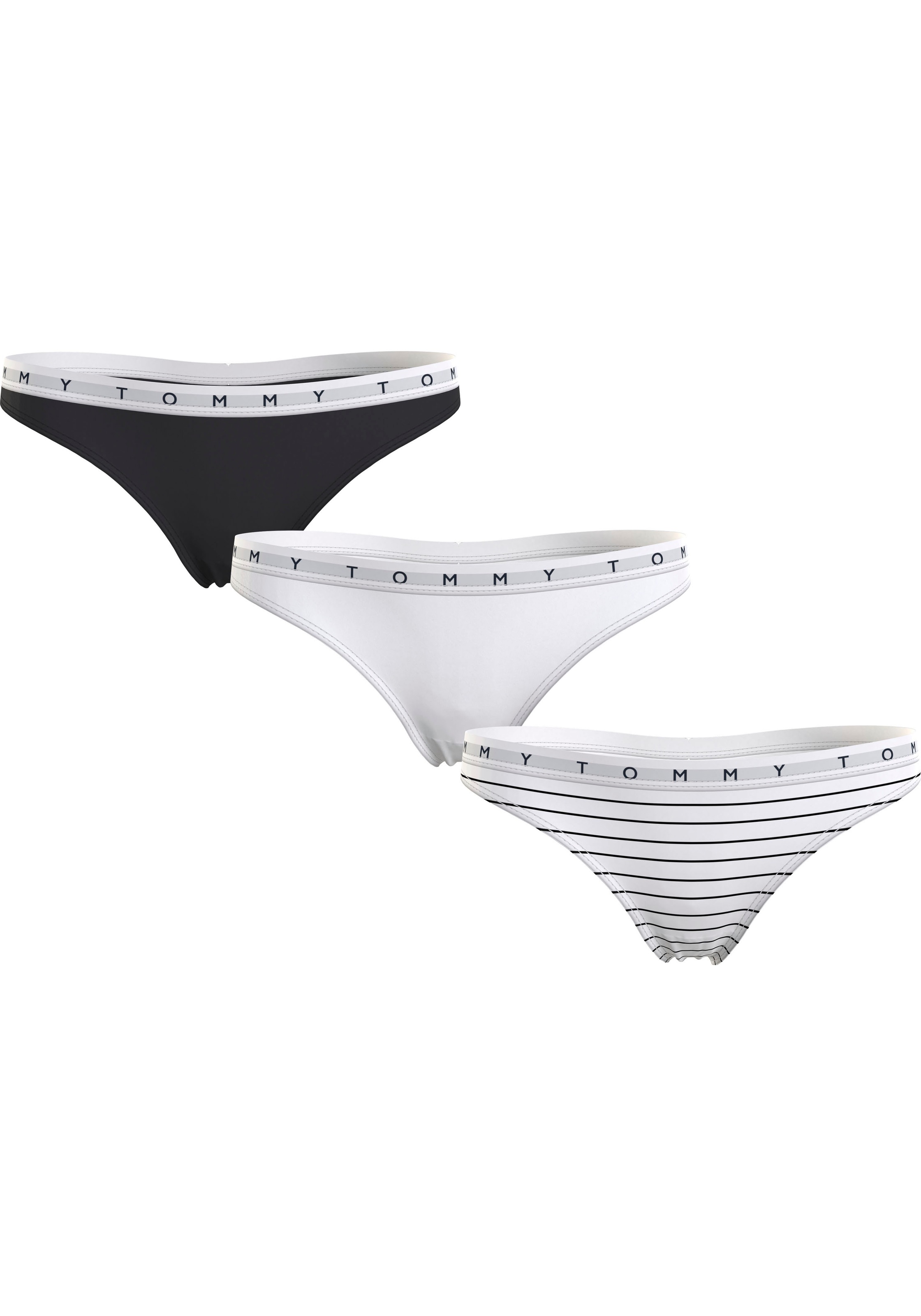 Tommy Hilfiger Underwear String 3P THONG PRINT (Packung 3 St. 3er-Pack) mit Tommy Hilfiger Markenlabel