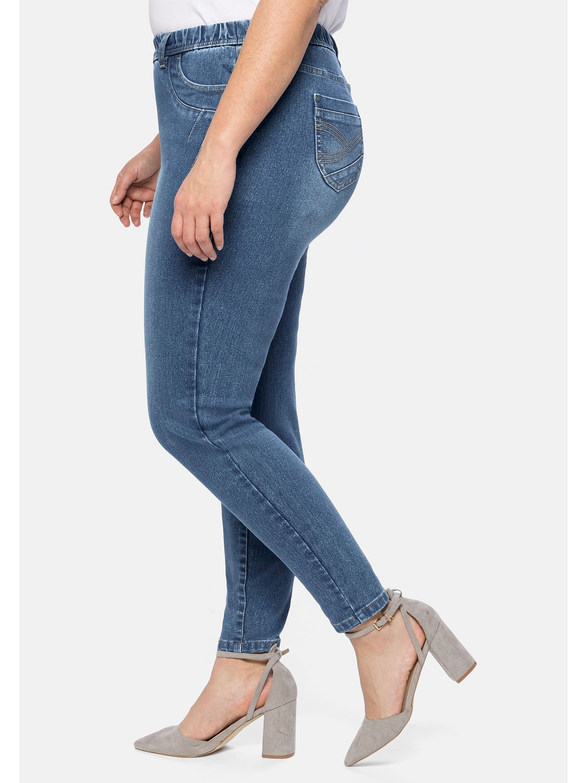 Sheego Stretch-Jeans »Große Größen«, mit Gummibund und Gürtelschlaufen  kaufen | I\'m walking | Slim-Fit Jeans