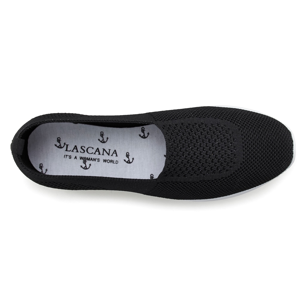 LASCANA Slip-On Sneaker, aus Textil vegan
